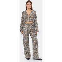 Tiermotiv V-Ausschnitt Hohe Taille Co-Ord Set