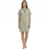 Baumwoll-Nachtkleid mit botanischem Print