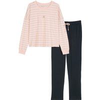 Gestreiftes Langarm-Pyjama-Set
