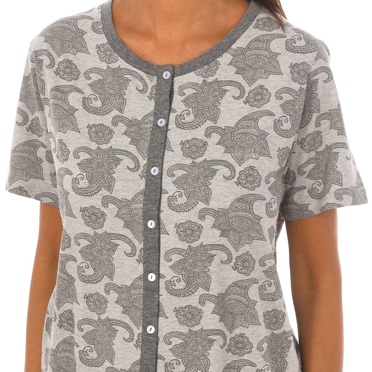 Pyjama-Set mit Paisleymuster und Knöpfen