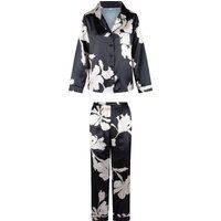 Satin-Pyjama-Set mit Blumenmuster