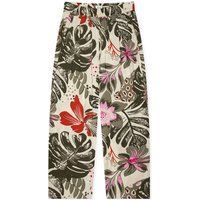 Weite Loungehose mit Tropenprint