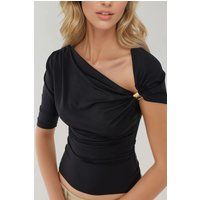 Asymmetrisches Raff-Top mit Metalldetail