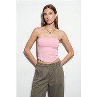 Trägerloses Bandeau-Top geschwungener Saum