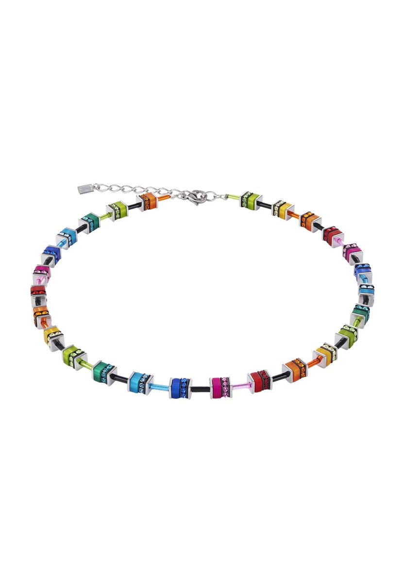 CŒUR DE LION Halskette Classic Polaris & Strass, Multicolor/Silber