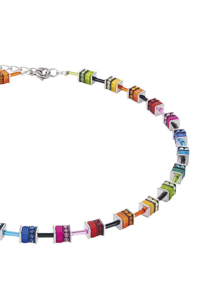 CŒUR DE LION Halskette Classic Polaris & Strass, Multicolor/Silber