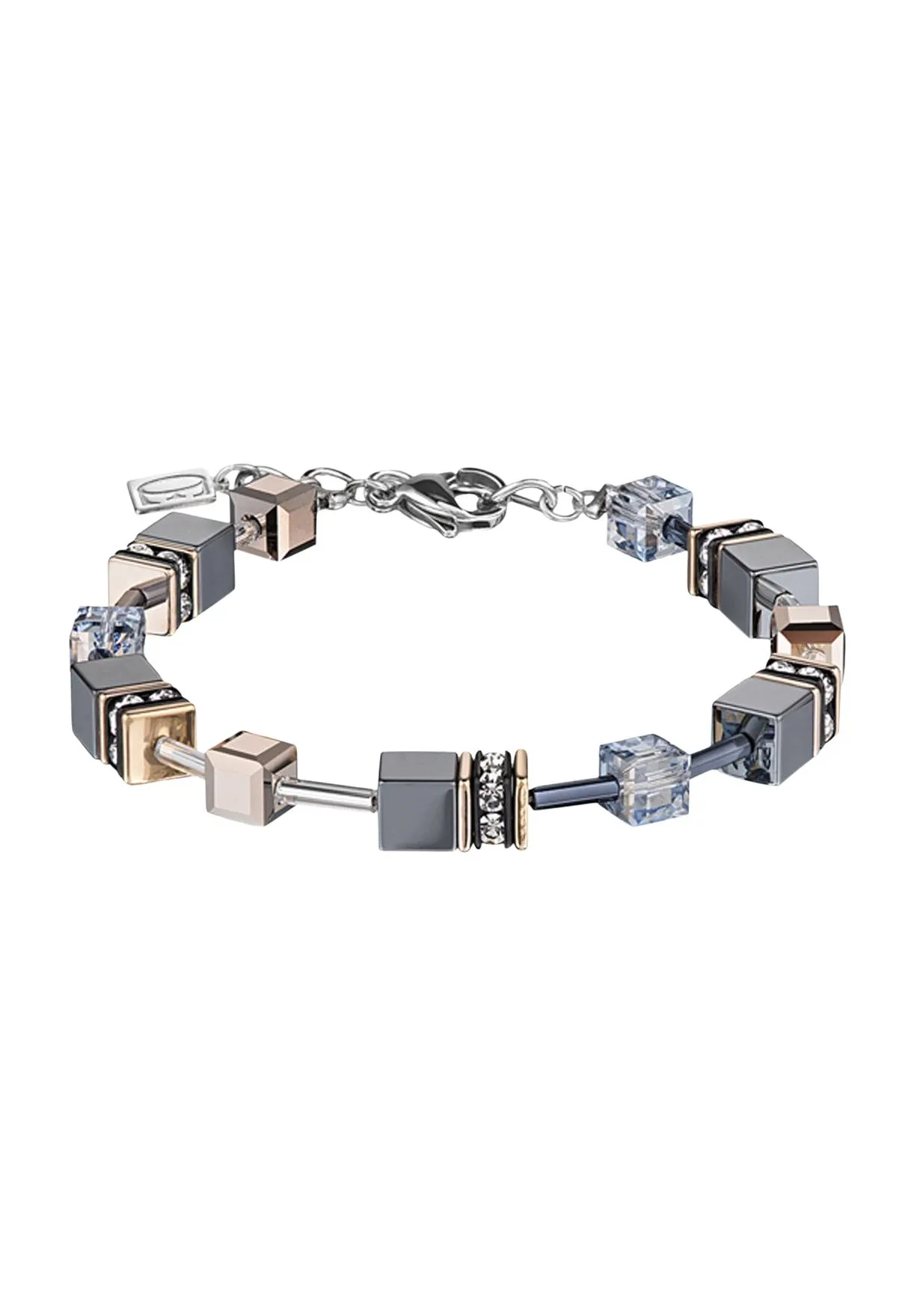 CŒUR DE LION Damen Armband, Edelstahl, Blau/Roségold