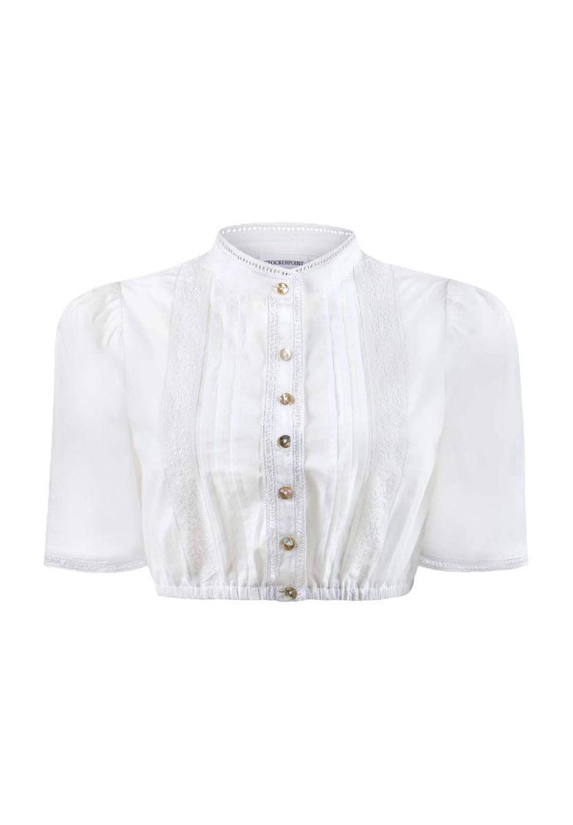 Elegante Dirndlbluse mit Spitzenbesatz