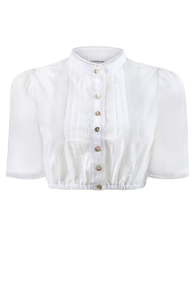 Elegante Dirndlbluse mit Spitzenbesatz