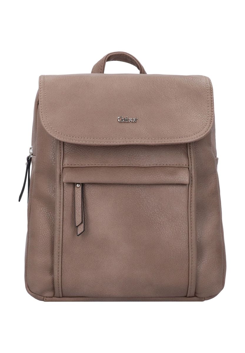 Rucksack mit Umschlagklappe aus Kunstleder und Taschen