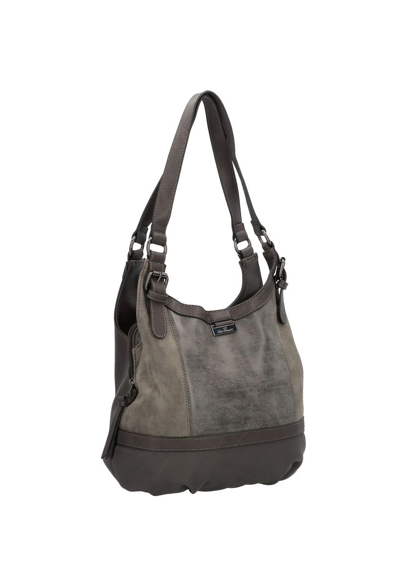 TOM TAILOR Shopper "Juna", Kunstleder, Emblem, uni, für Damen, grau, 99