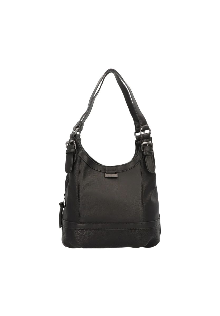 TOM TAILOR Shopper "Juna", Kunstleder, Emblem, uni, für Damen, schwarz, 99