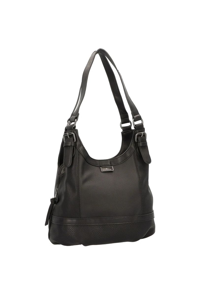 TOM TAILOR Shopper "Juna", Kunstleder, Emblem, uni, für Damen, schwarz, 99