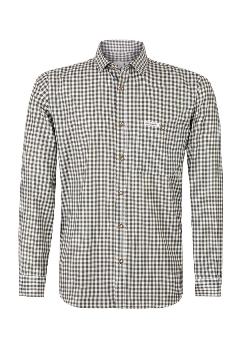 Grünes Gingham Langarmhemd