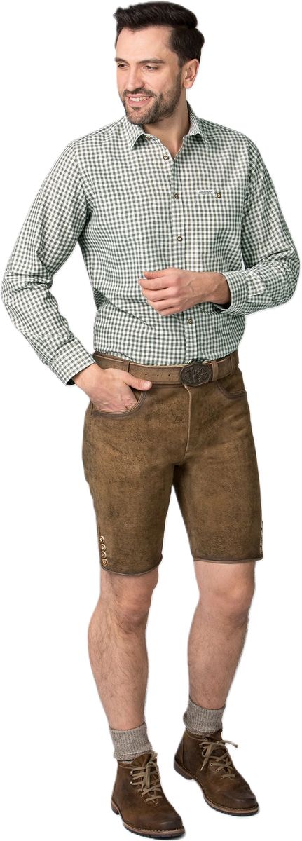 Traditionelles Gingham mit Hornknöpfen