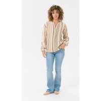 Henley-Bluse mit Jacquard-Muster