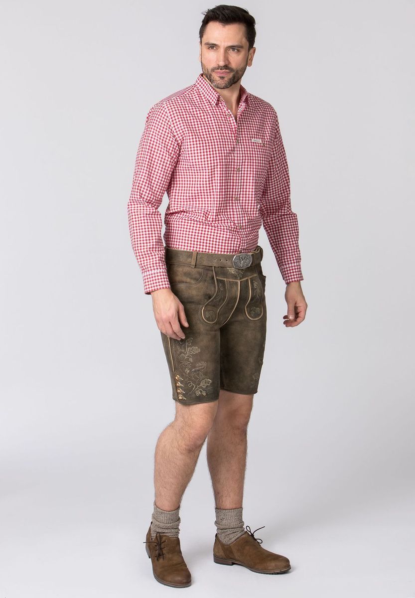 Herrenhemd rot-weiß kariert