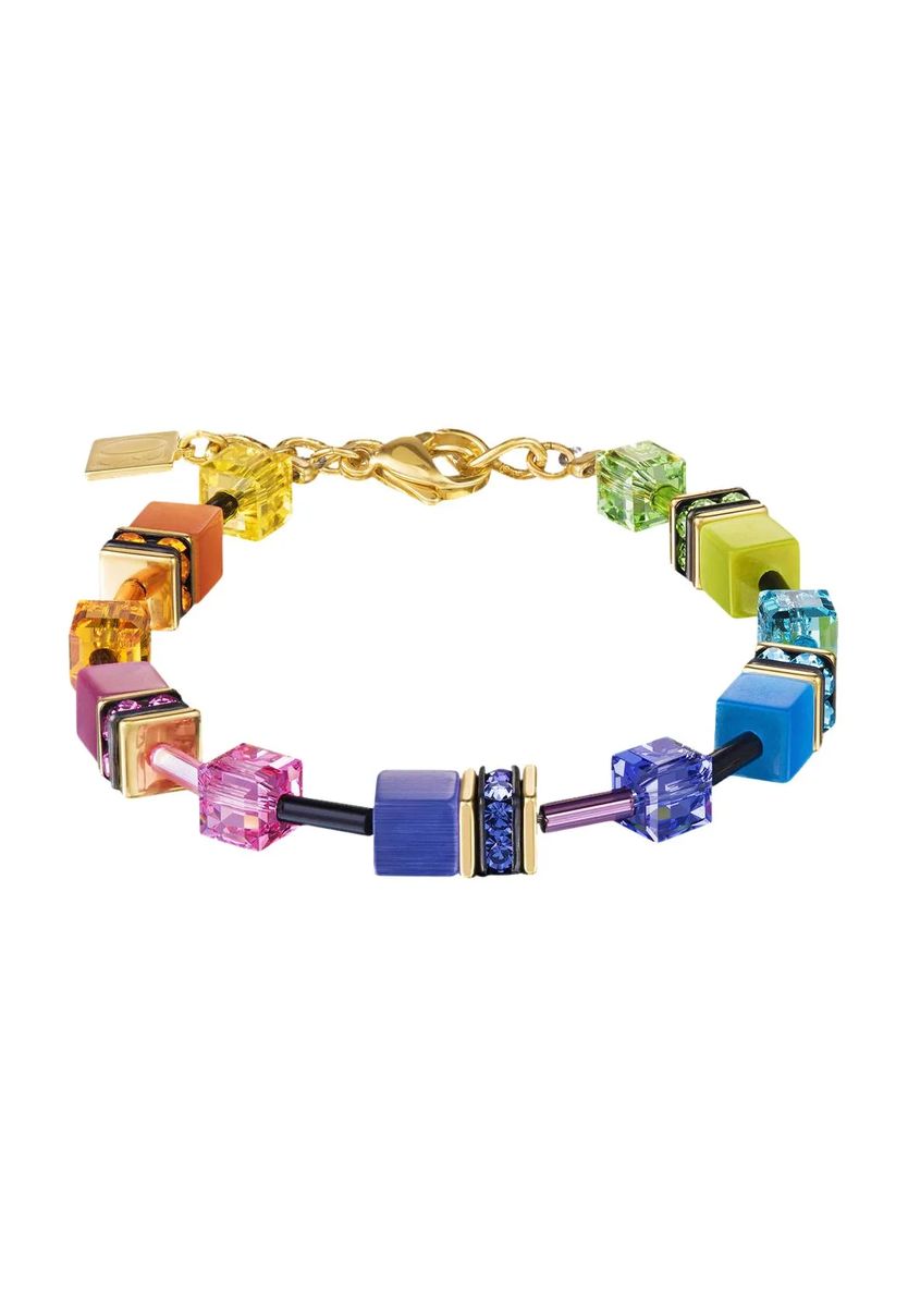 CŒUR DE LION Damen Armband, Edelstahl, Multicolor Rainbow-Gold