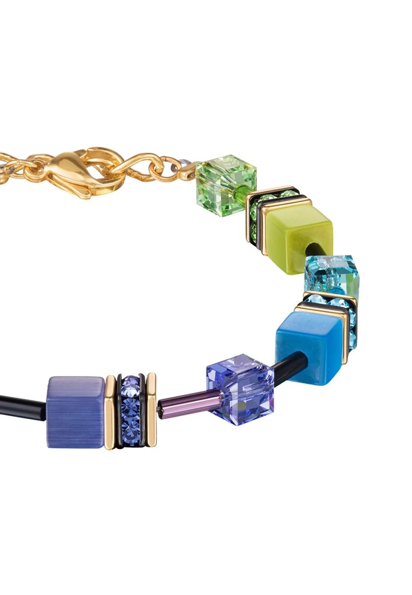 CŒUR DE LION Damen Armband, Edelstahl, Multicolor Rainbow-Gold