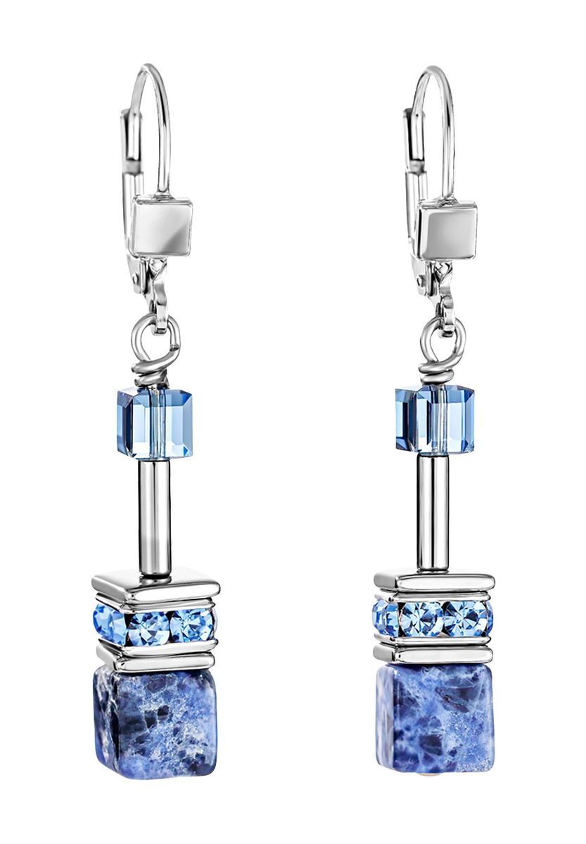 Geometrische Würfel Silber Ohrhänger