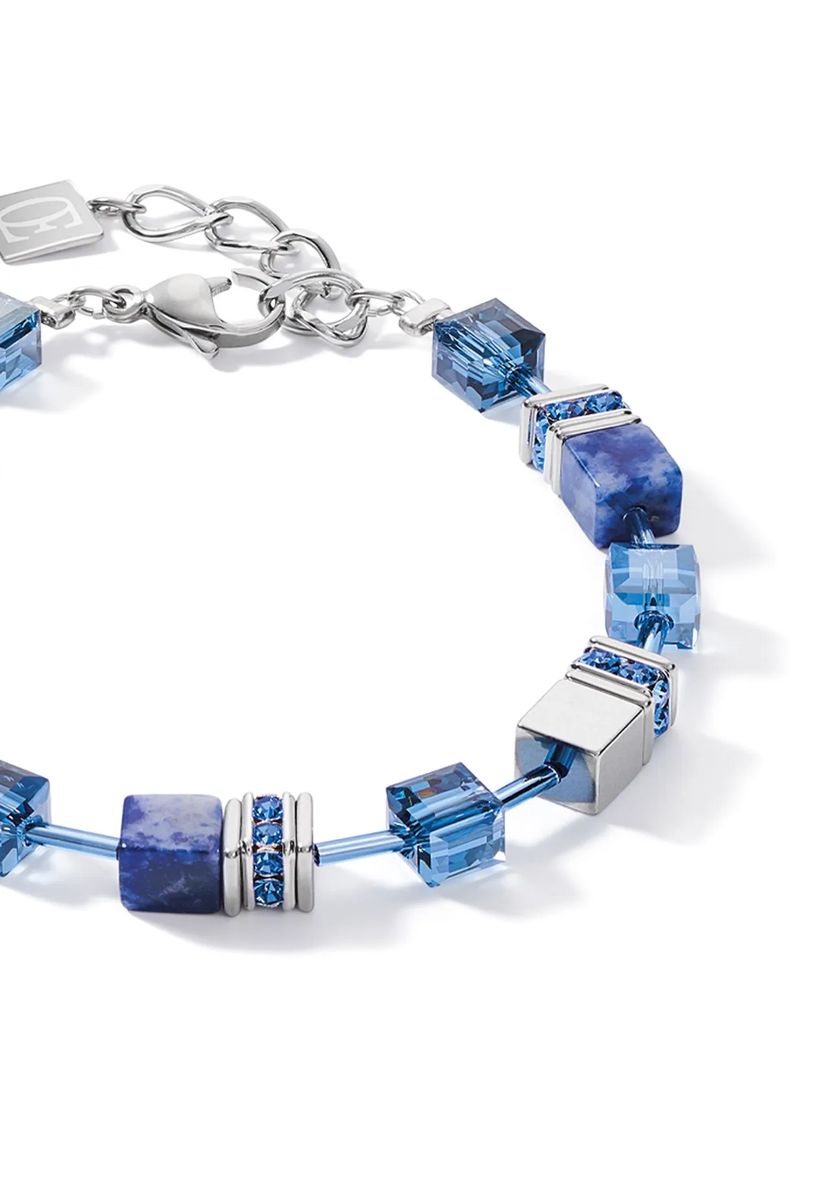 CŒUR DE LION Damen Armband Sodalith & Hämatit, Blau/Silber