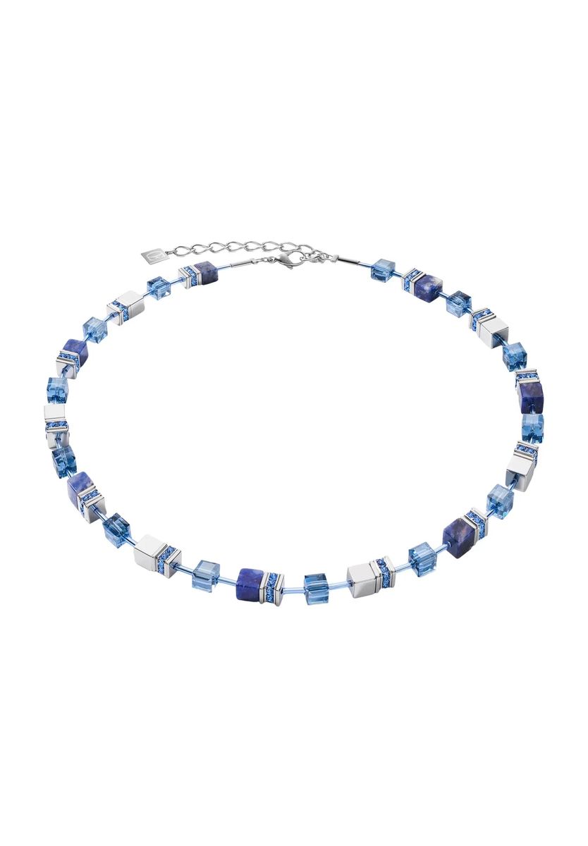 CŒUR DE LION Damen Collier, Edelstahl mit Sodalith & Hämatit, Blau/Silber