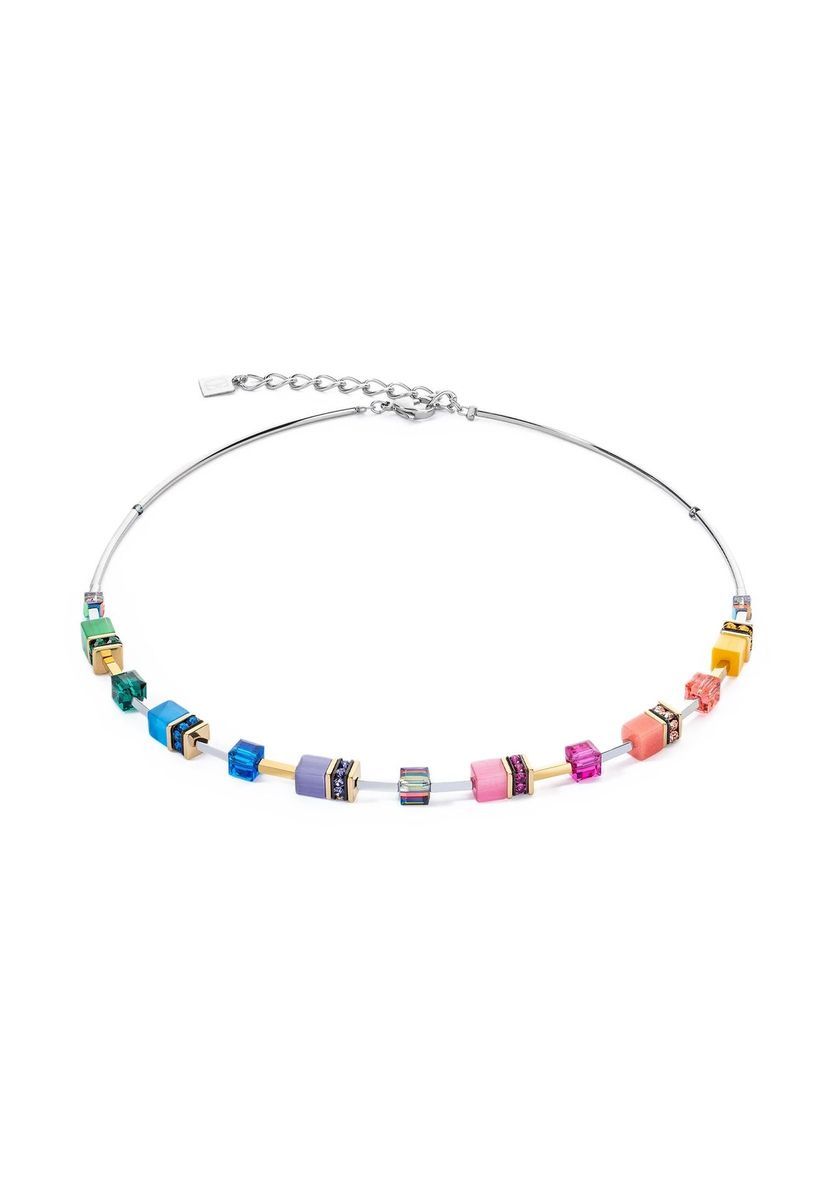 Würfel Kristall Perlen Choker Halskette