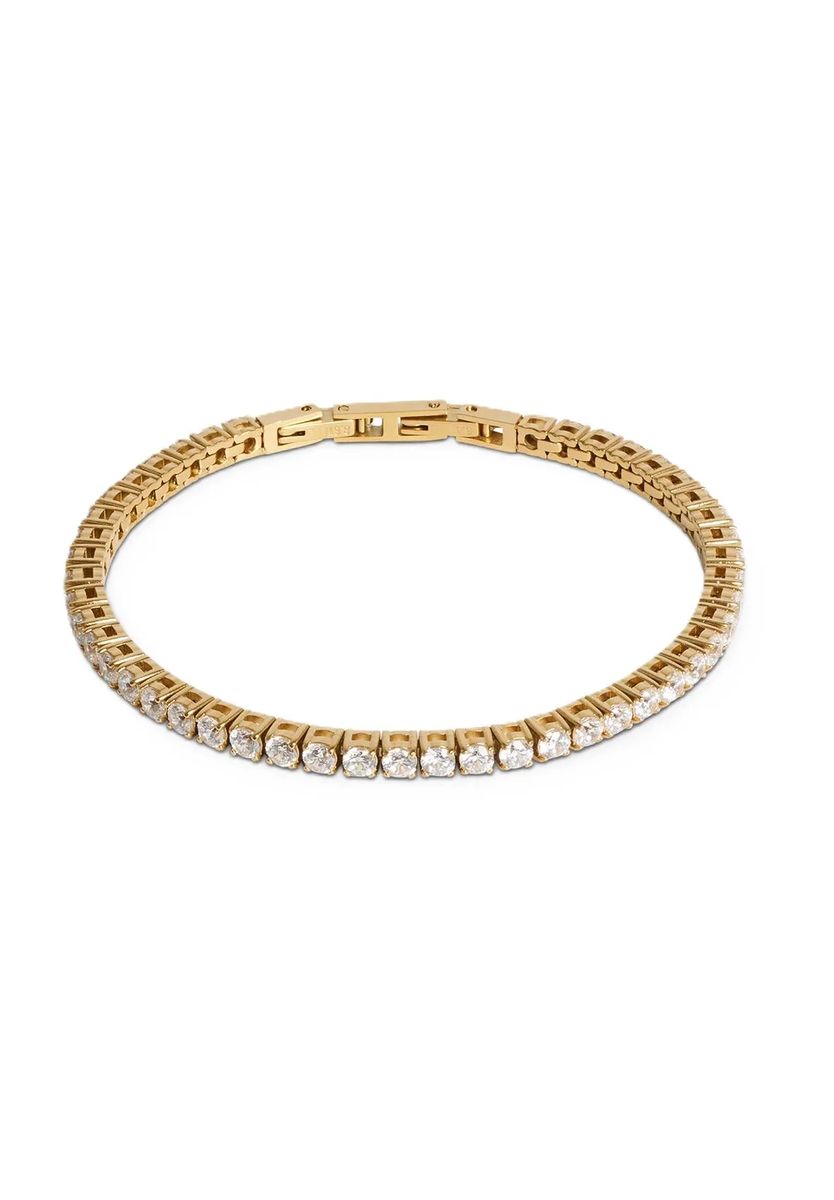 CŒUR DE LION Damen Armband, Edelstahl, Gold/Kristall