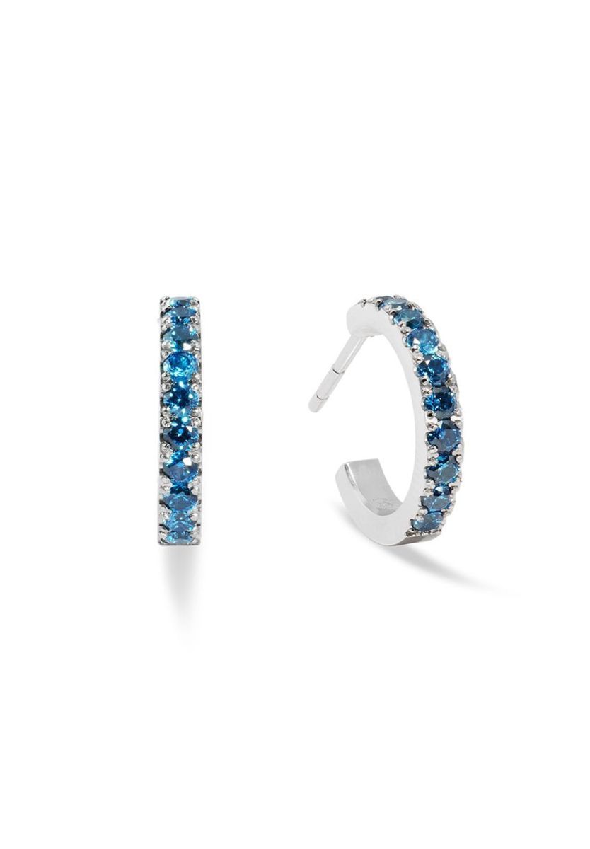 CŒUR DE LION Damen Creolen, Edelstahl, SILBER BLAU