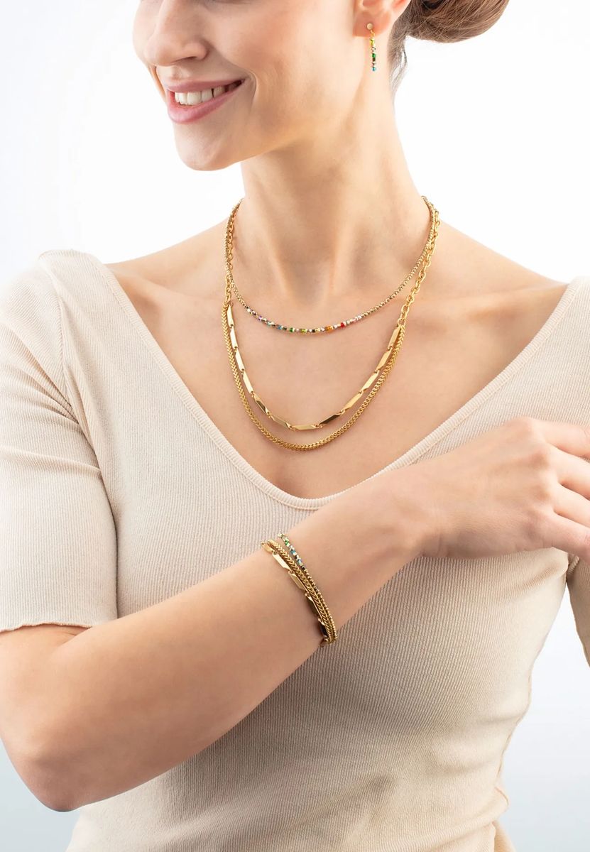 CŒUR DE LION Damen Collier, Edelstahl, GOLD