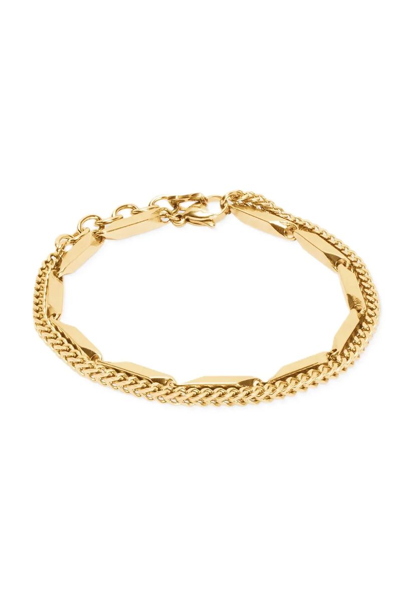 CŒUR DE LION Damen Armband Twisted Layers, Edelstahl, Gold