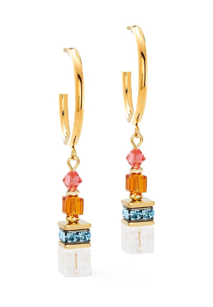 Kristallwürfel-Hängeohrringe