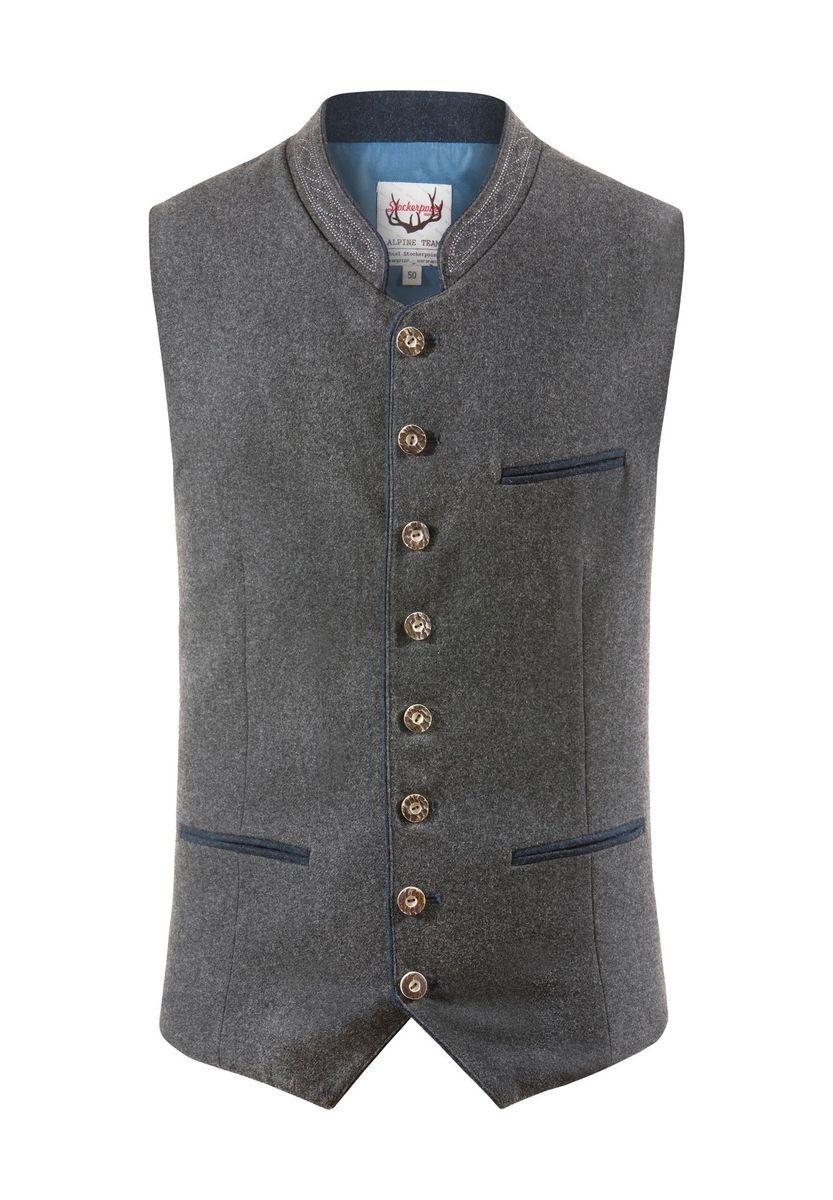 Traditionelle Weste mit Wollanteil und Akzenten