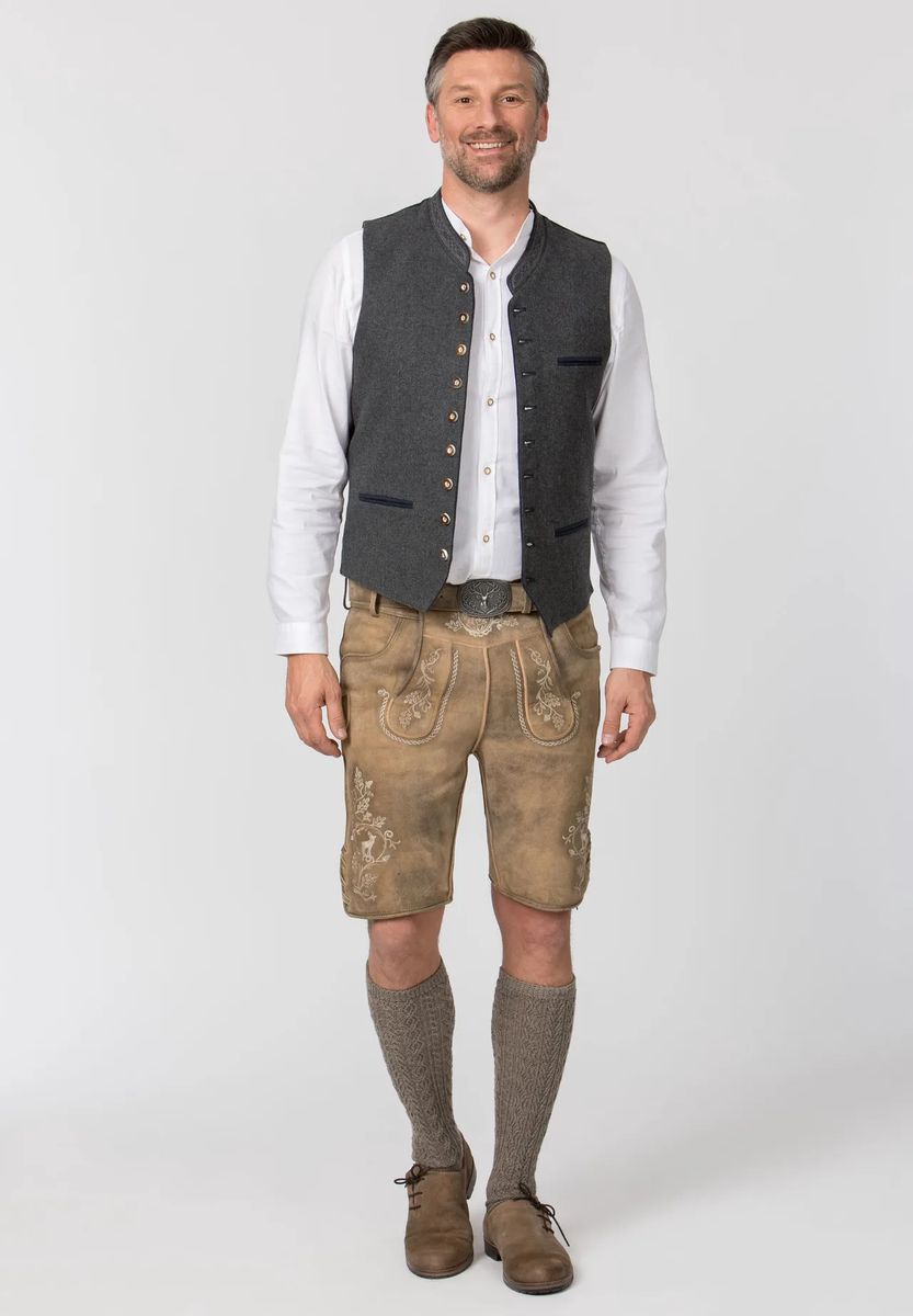 Traditionelle Lodenweste mit Bestickung