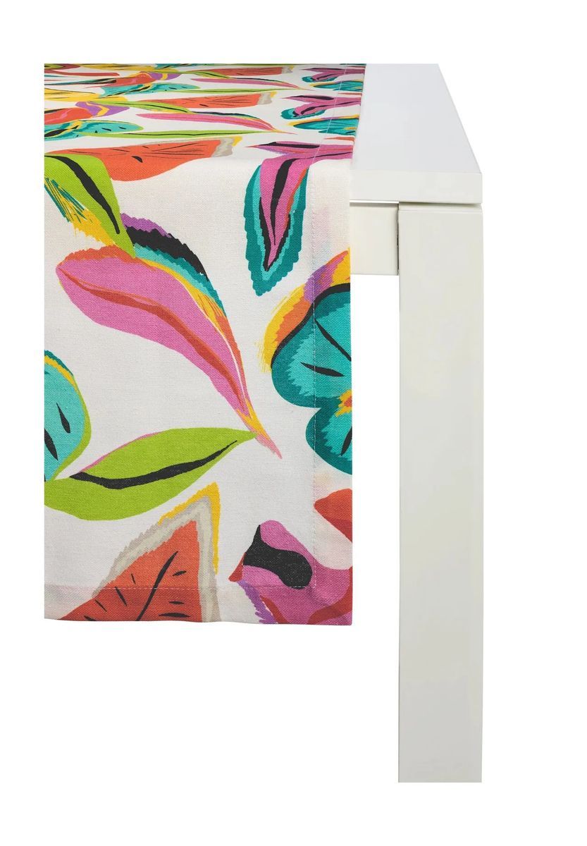 GALERIA home Tischdecke "Blattmotiv", mehrfarbig, 140X260