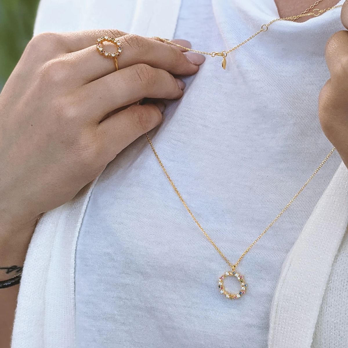 Leaf Damen Kette mit Anhänger, 925er Silber, GOLD