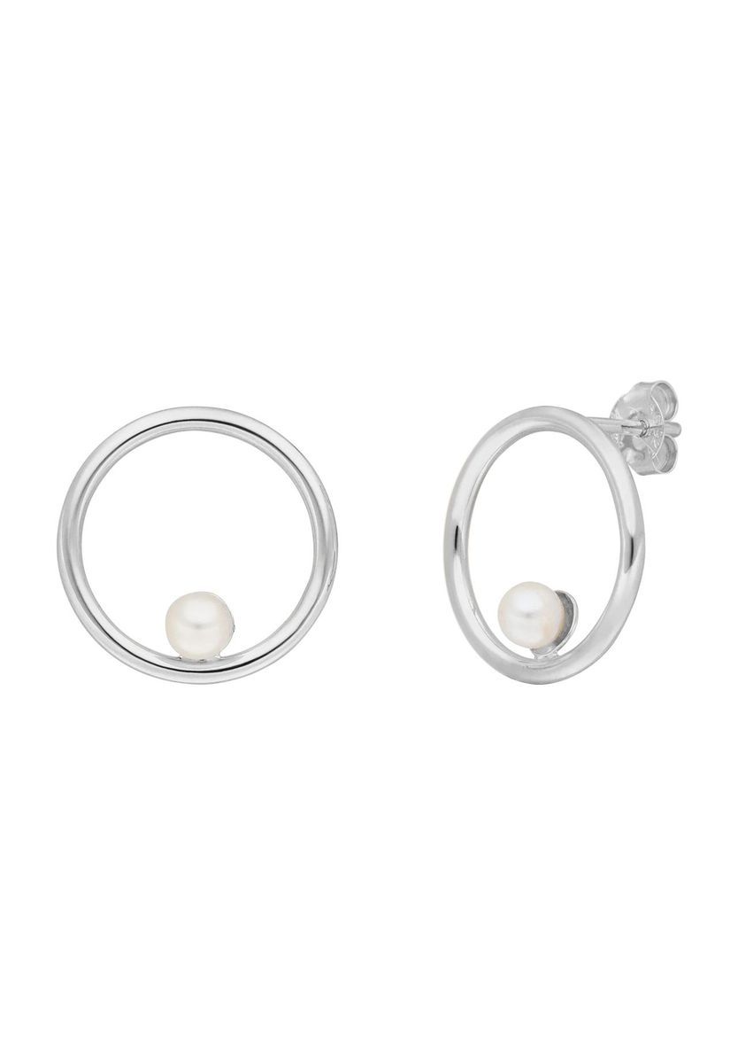 Leaf Damen Ohrstecker "OS LEA 925 SI", 925er Silber mit Perlen, SILBER