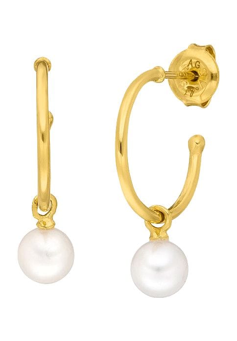 Leaf Damen Creolen, 925er Silber, GOLD