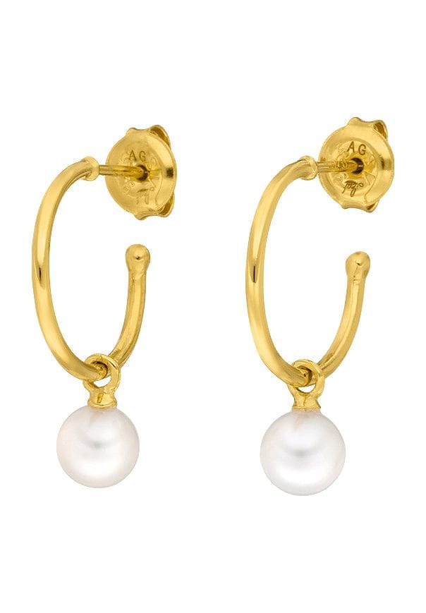 Leaf Damen Creolen, 925er Silber, GOLD