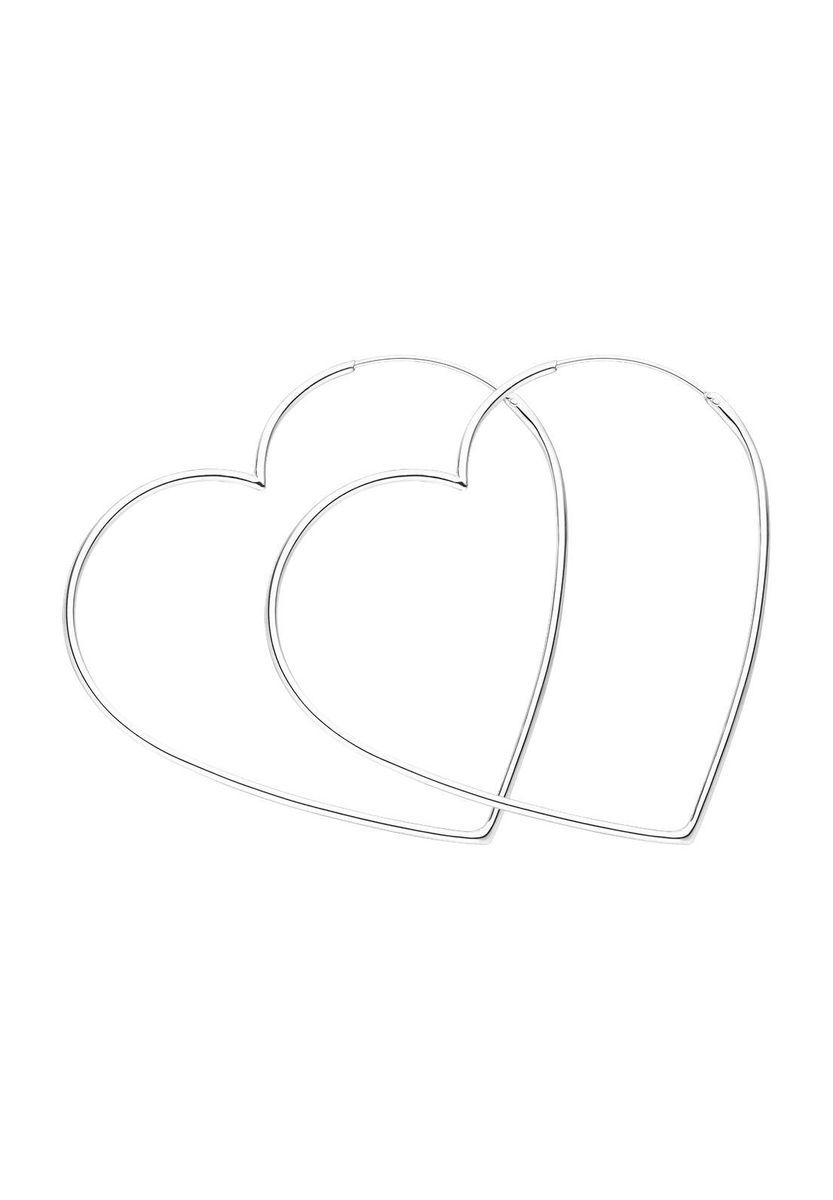 Leaf Damen Creolen, 925er Silber, SILBER