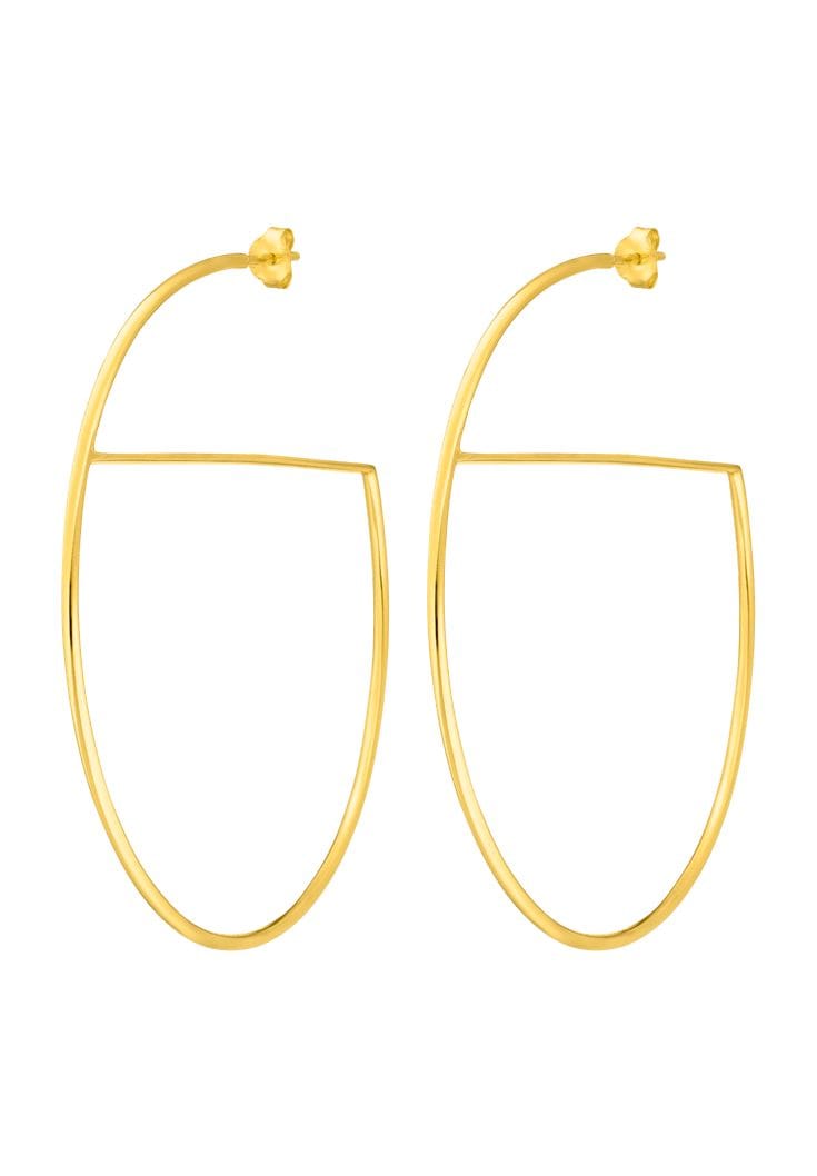 Leaf Damen Creolen, 925er Silber, GOLD