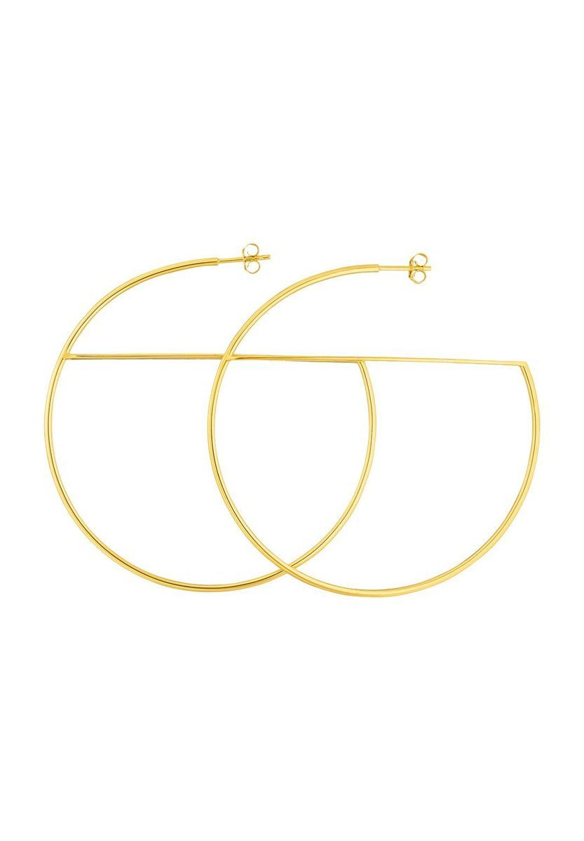 Leaf Damen Creolen, 925er Silber, GOLD