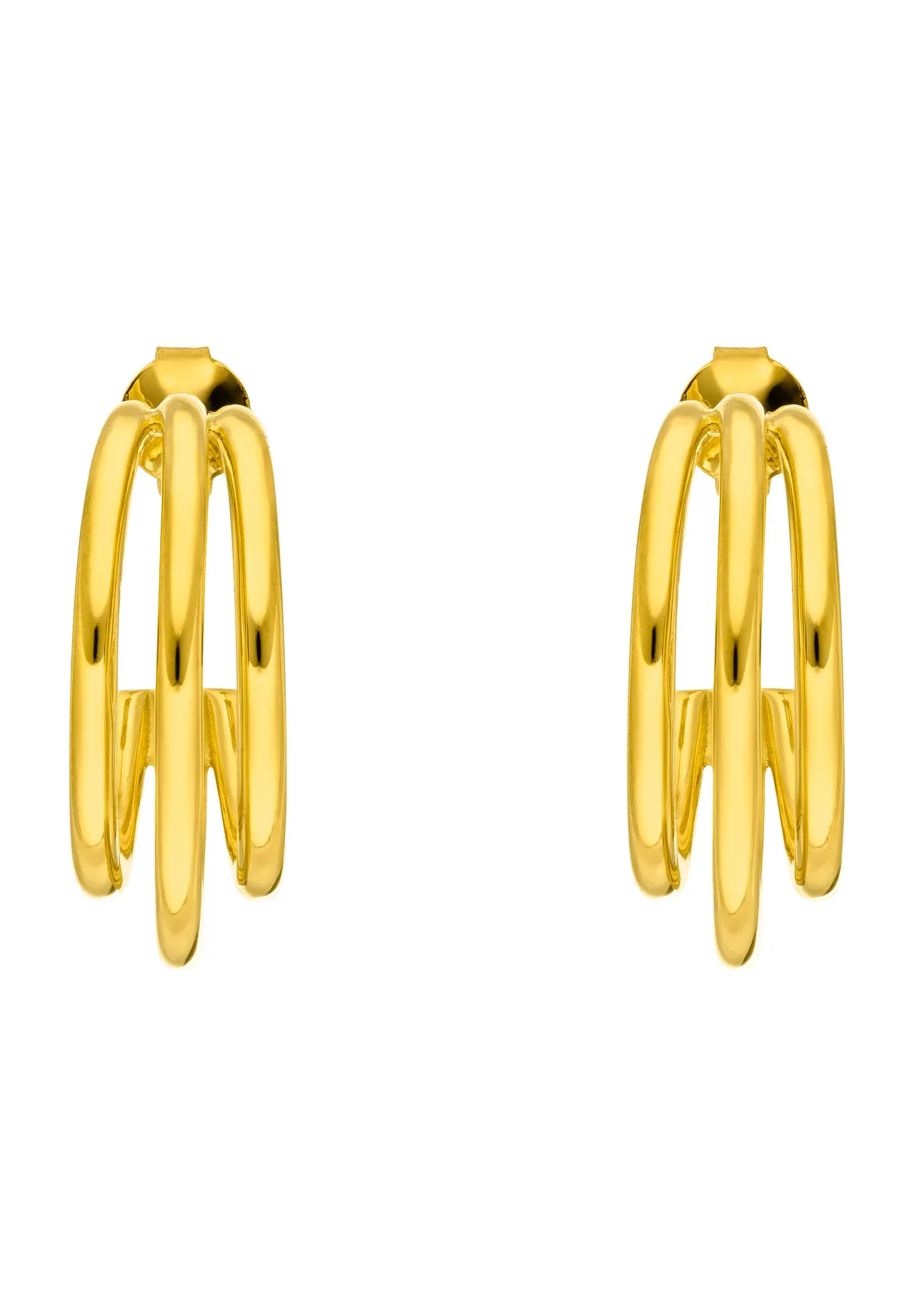 Leaf Damen Creolen, 925er Silber, GOLD