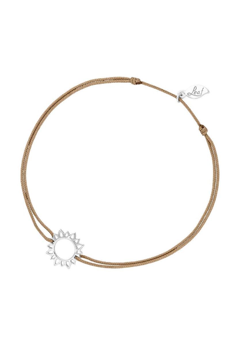 Minimalistisches Silber Sonnenblumen-Kordelarmband