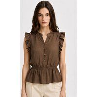 Ärmelloses Jacquard-Peplum-Top