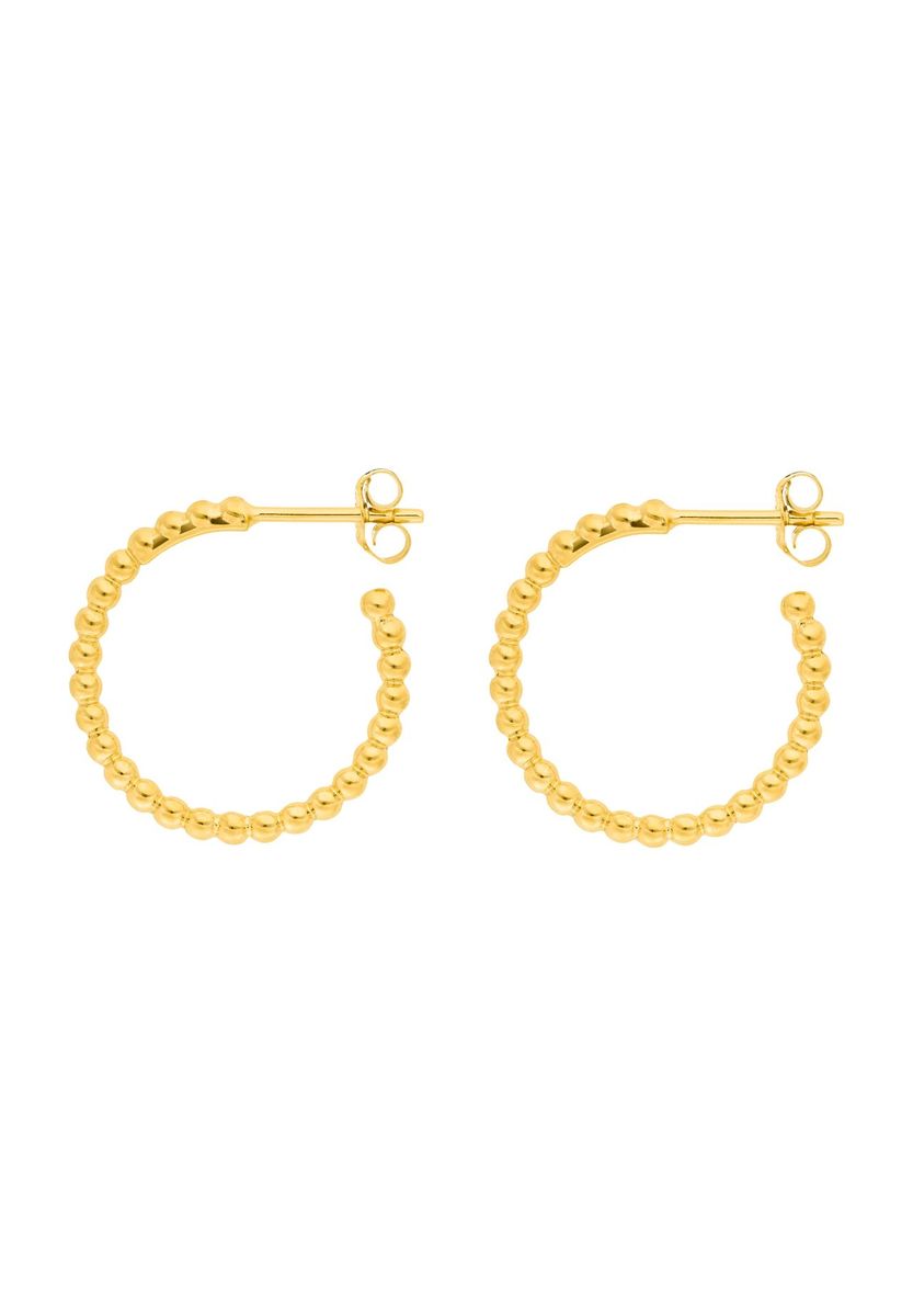 Leaf Damen Creolen, 925er Silber, GOLD