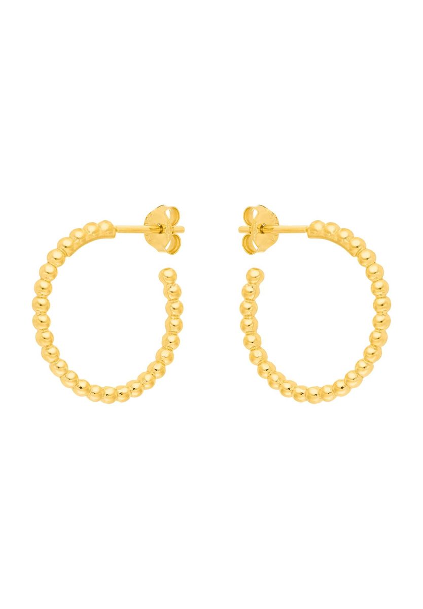 Leaf Damen Creolen, 925er Silber, GOLD