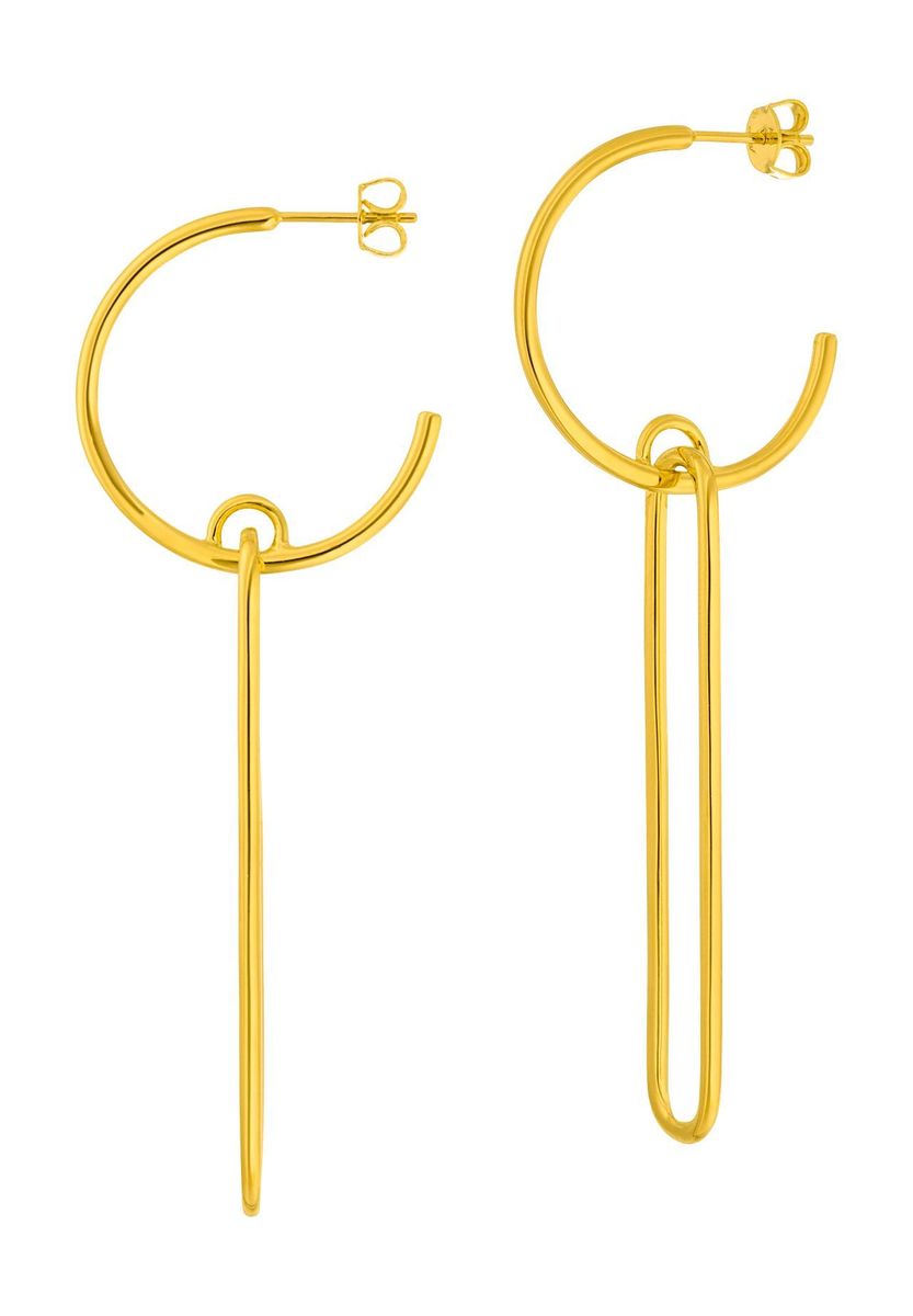 Leaf Damen Ohrhänger, 925er Silber, GOLD