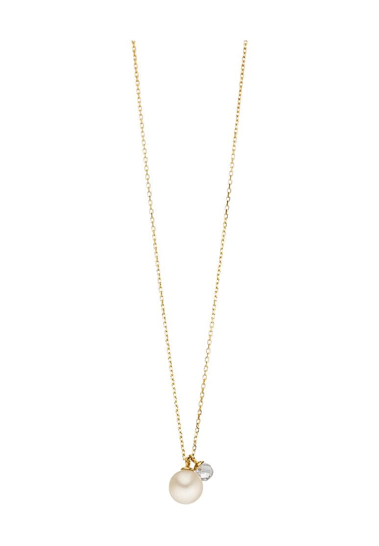Leaf Damen Kette mit Anhänger, 925er Silber, GOLD