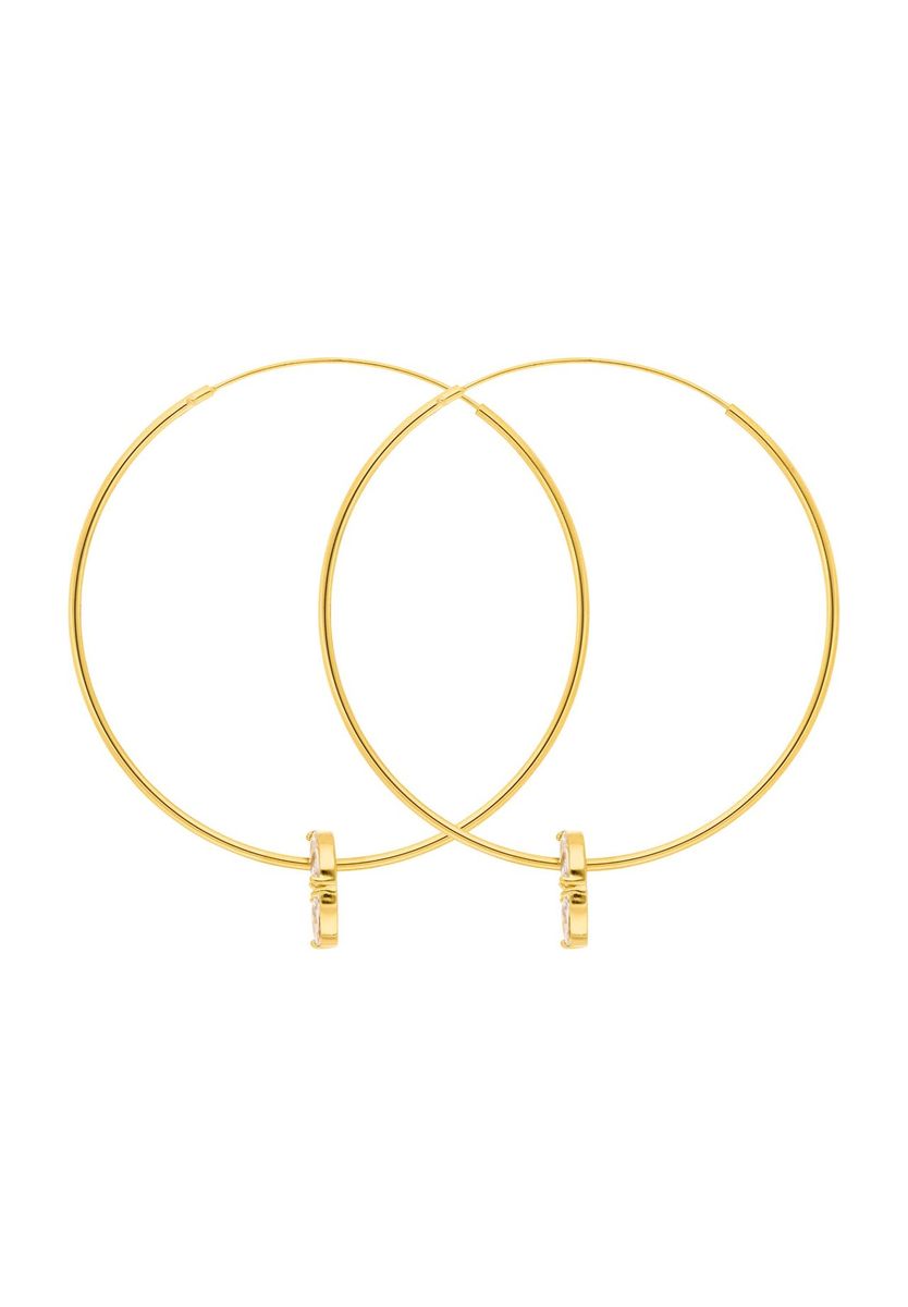 Leaf Damen Creolen, 925er Silber, GOLD